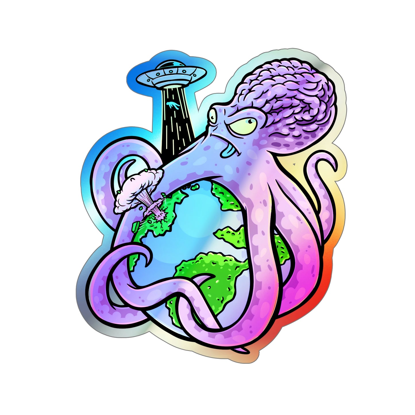 Derptapus Holographic Die-cut Stickers