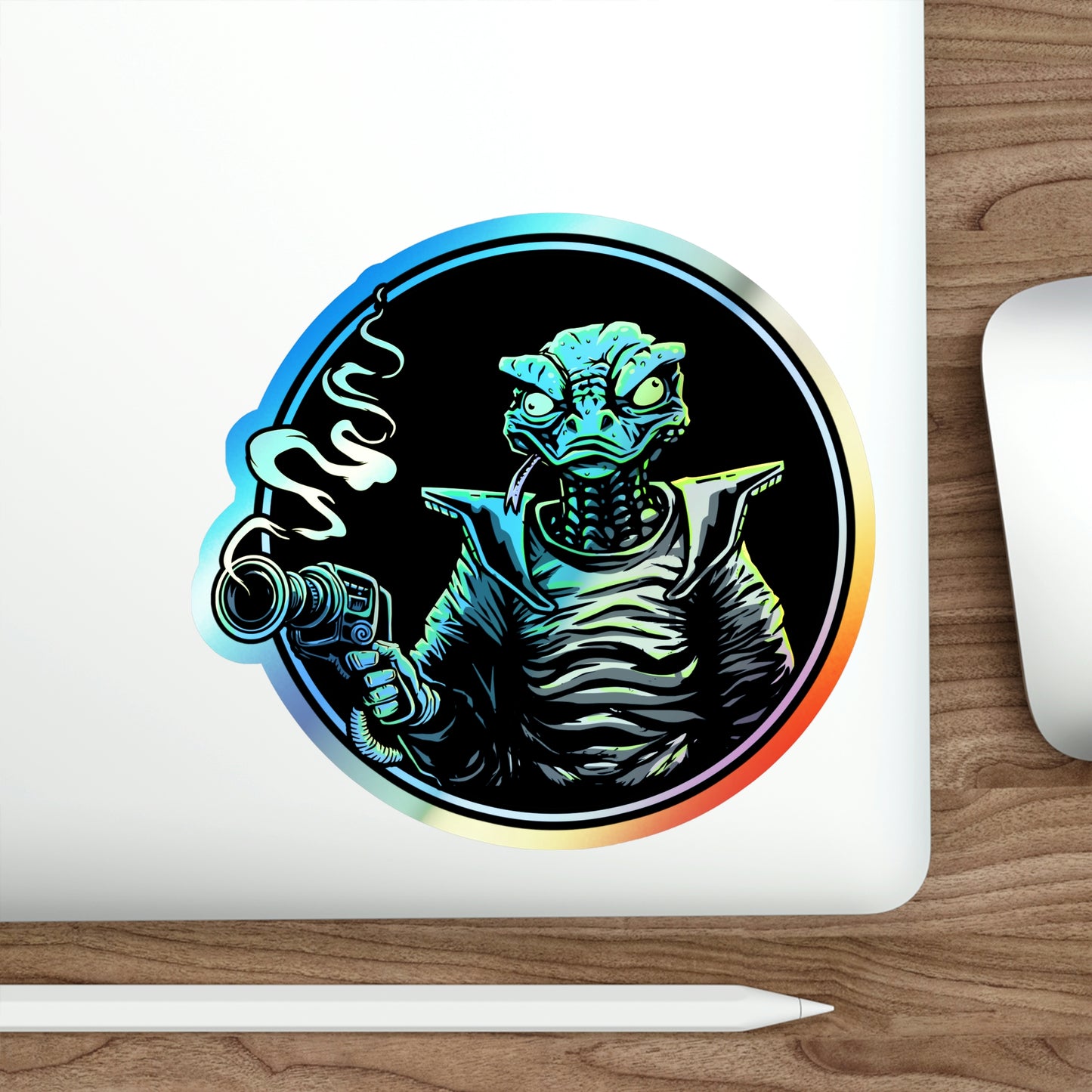 Derptilian Solo Holographic Die-cut Stickers