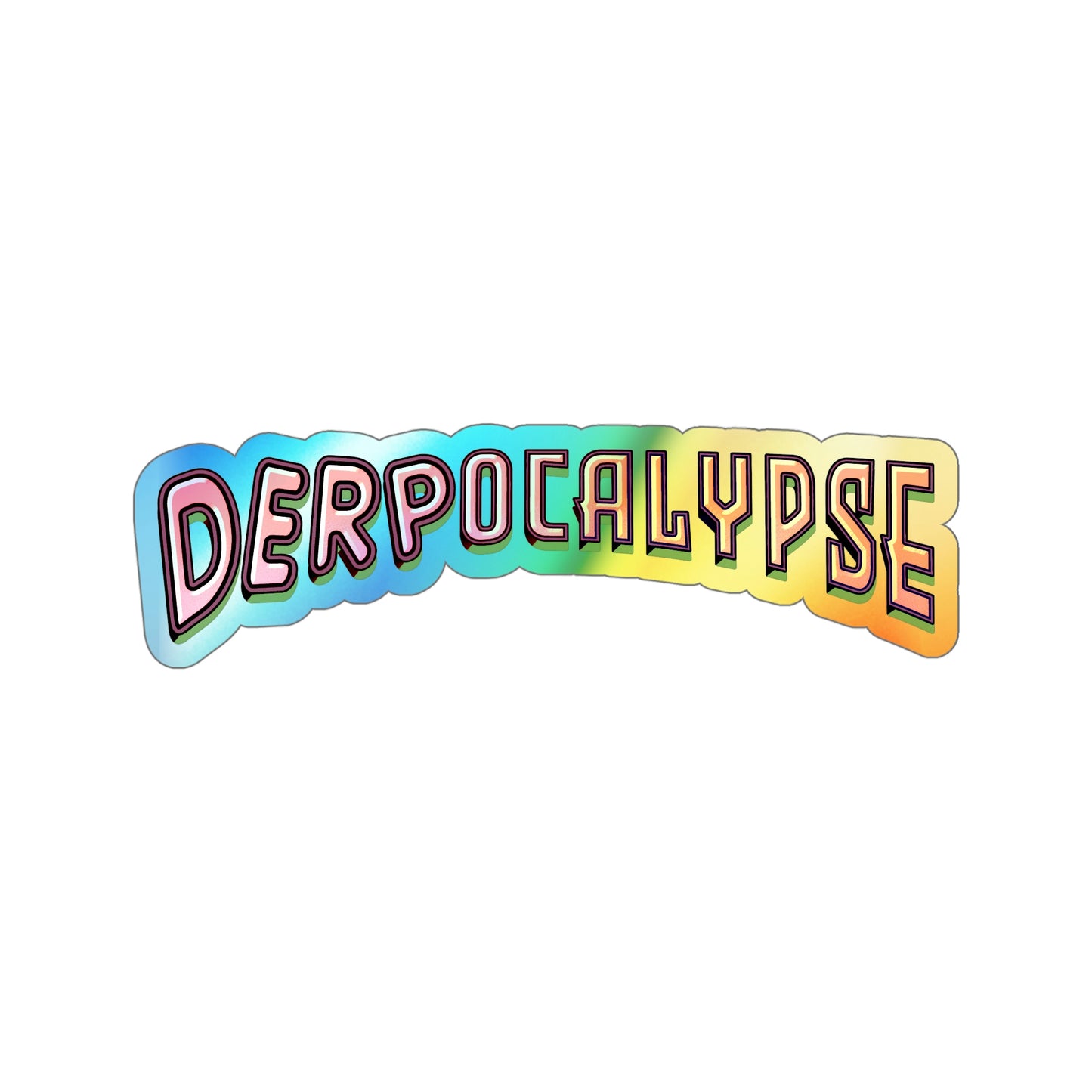 Derpocalypse Logo Holographic Die-cut Stickers