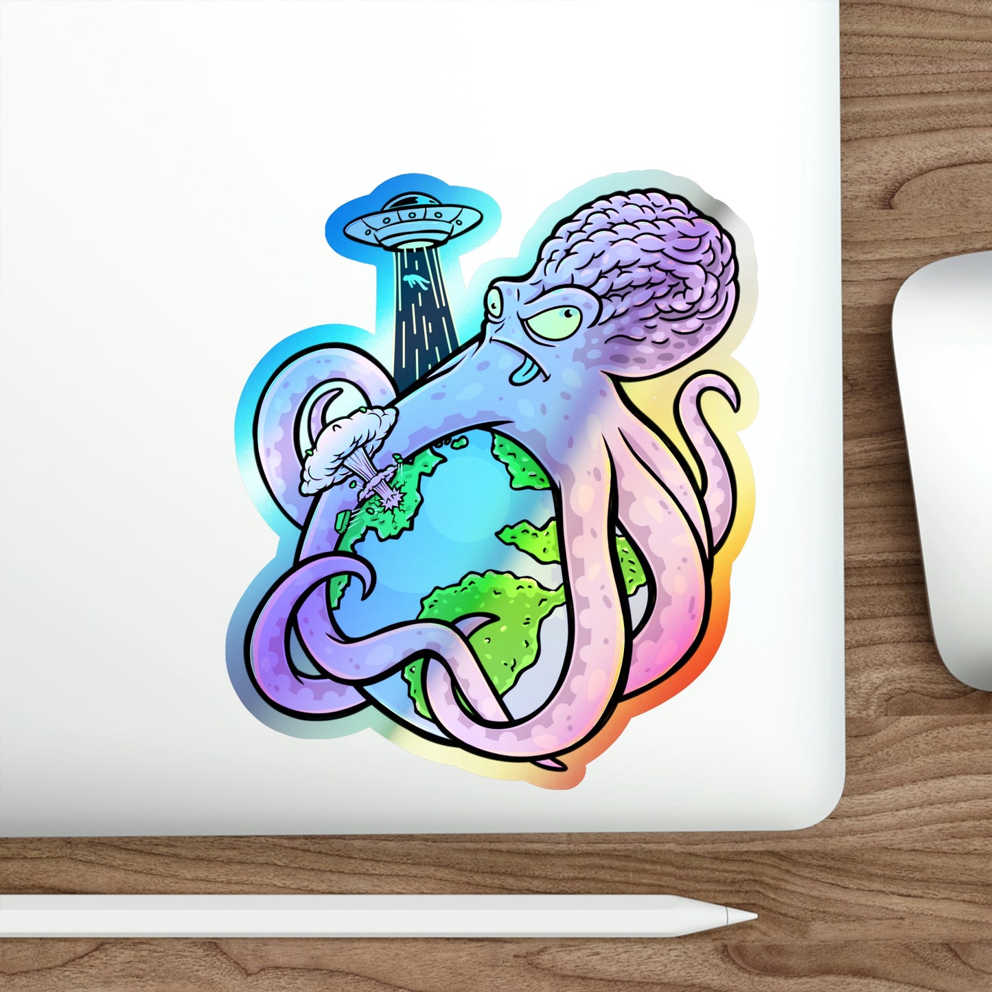 Derptapus Holographic Die-cut Stickers