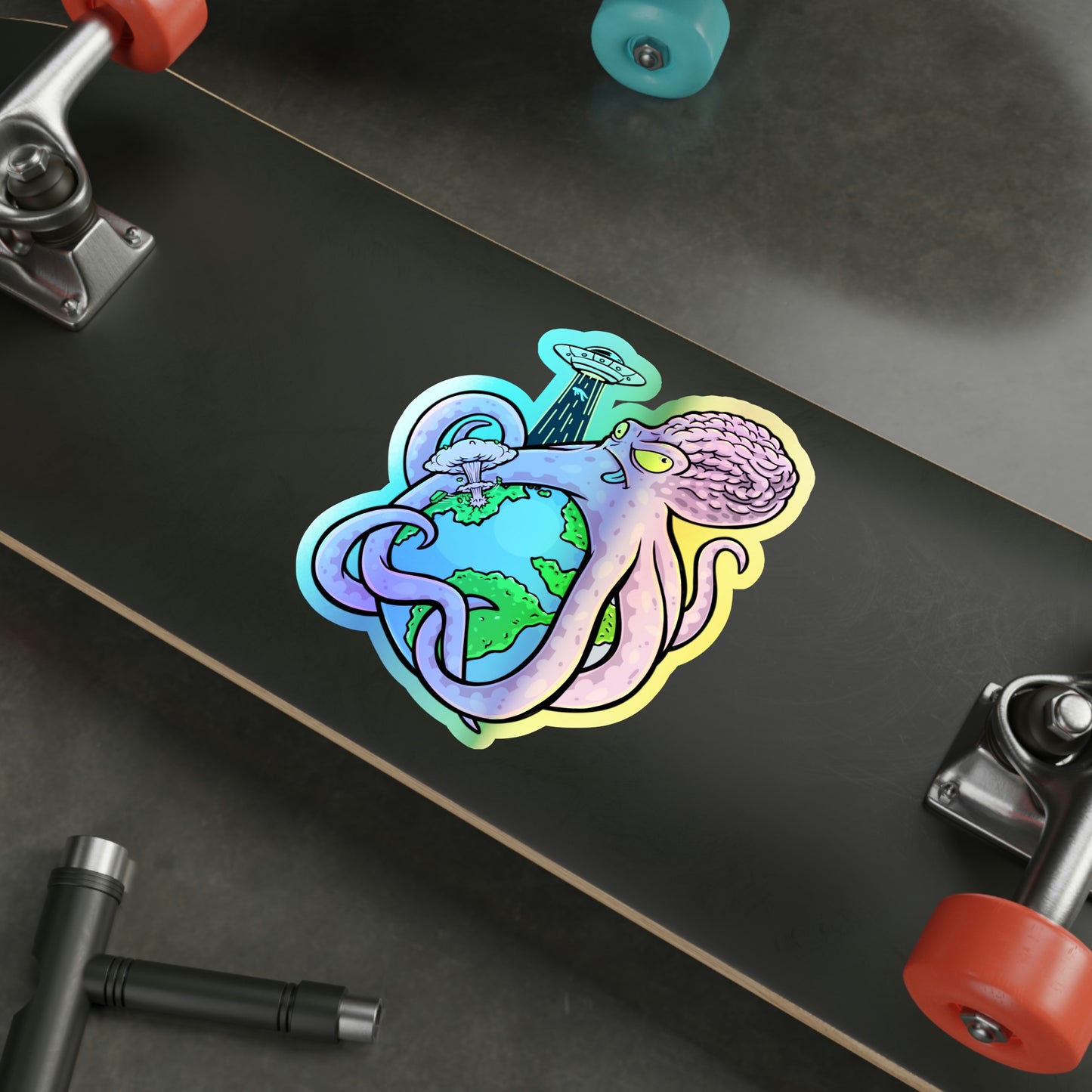 Derptapus Holographic Die-cut Stickers